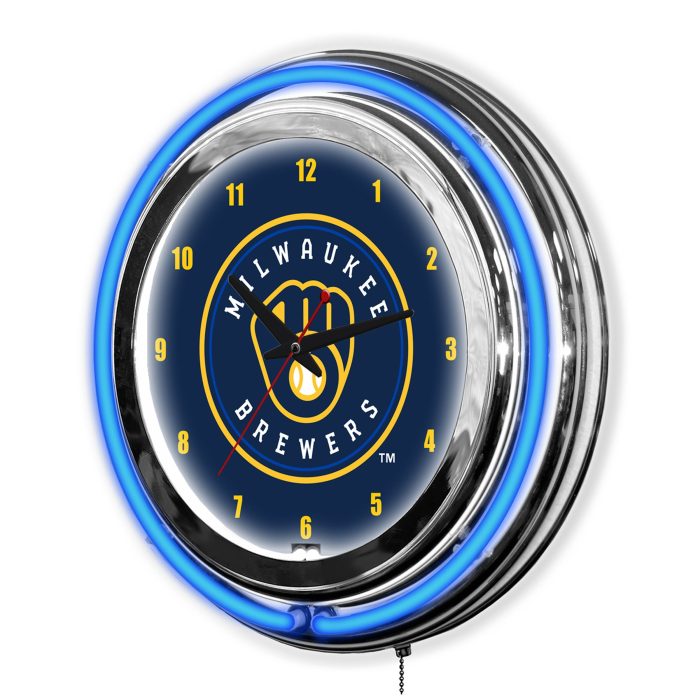 Milwaukee Brewers 14 inch Neon Clock - Image 3
