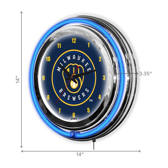 Milwaukee Brewers 14 inch Neon Clock - Image 4
