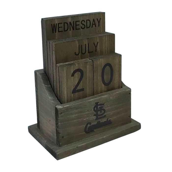 St Louis Cardinals Wood Block Calendar - Image 2