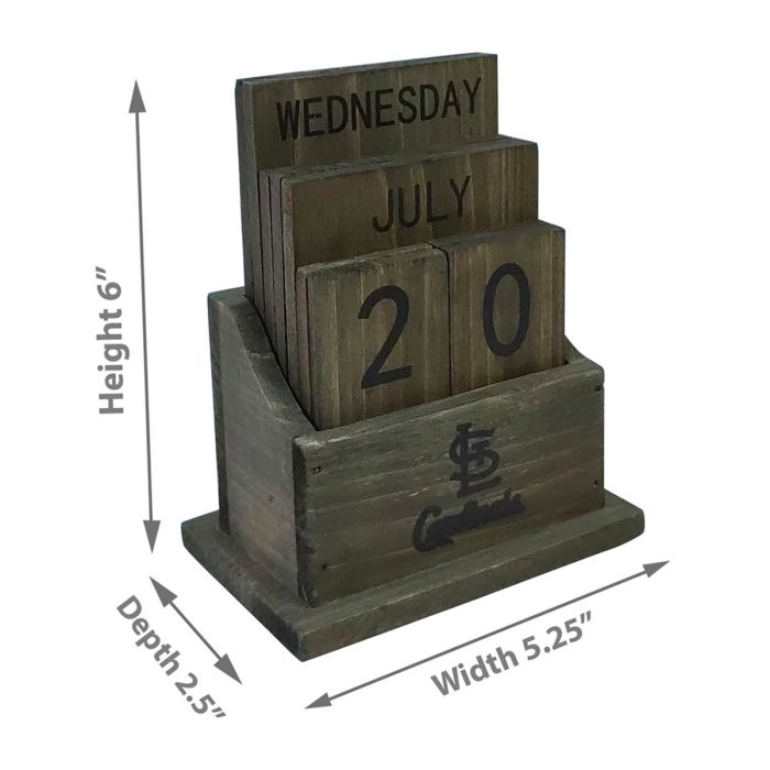 St Louis Cardinals Wood Block Calendar - Image 3