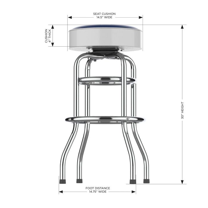 New York Yankees Chrome Bar Stool - Image 5