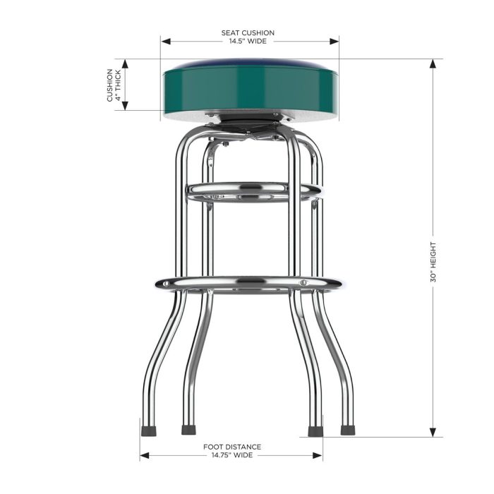 Seattle Mariners Chrome Bar Stool - Image 5