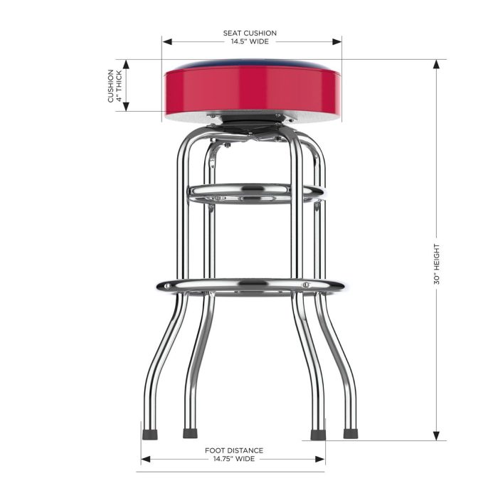 Minnesota Twins Chrome Bar Stool - Image 5