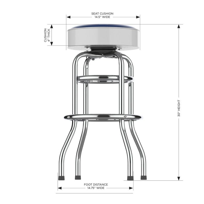 Los Angeles Dodgers Chrome Bar Stool - Image 5