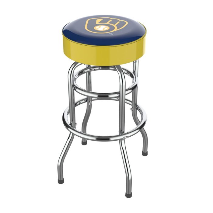 Milwaukee Brewers Chrome Bar Stool - Image 2