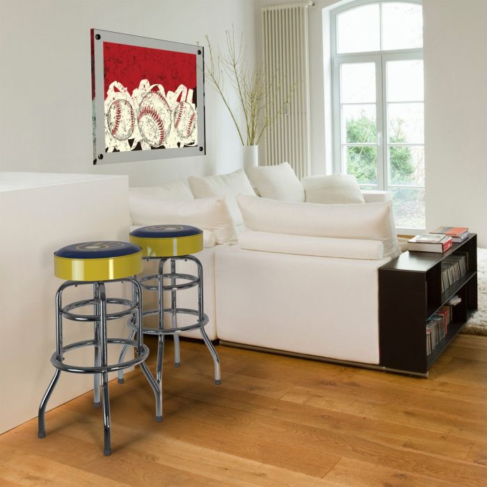 Milwaukee Brewers Chrome Bar Stool - Image 6