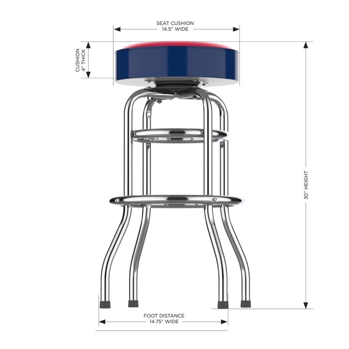 Washington Nationals Chrome Bar Stool - Image 5