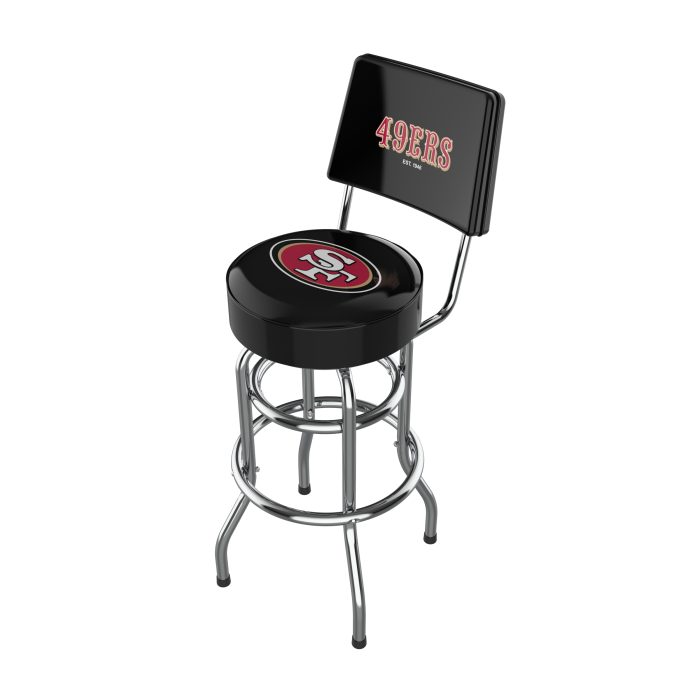 San Francisco 49ers Chrome Barstool with Back - Image 2
