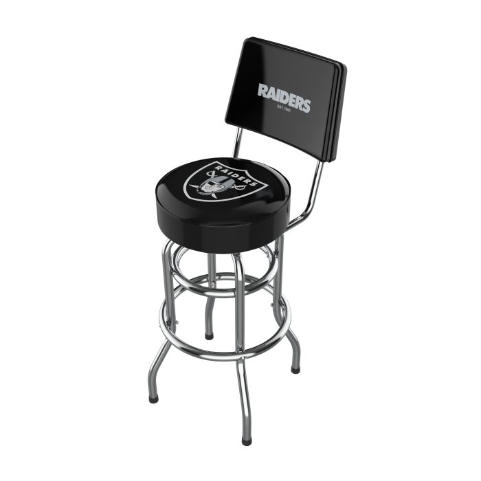 Las Vegas Raiders Chrome Barstool with Back - Image 2