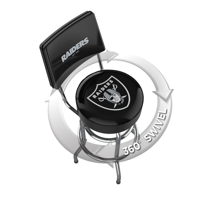 Las Vegas Raiders Chrome Barstool with Back - Image 3