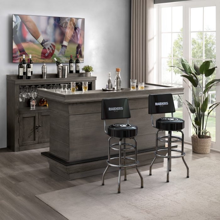 Las Vegas Raiders Chrome Barstool with Back - Image 5