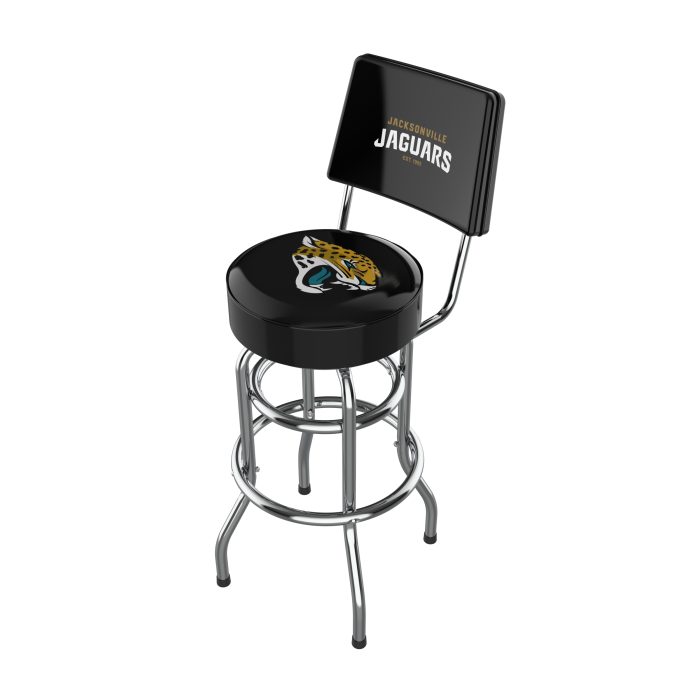 Jacksonville Jaguars Chrome Barstool with Back - Image 2