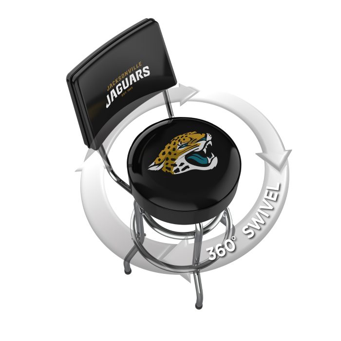 Jacksonville Jaguars Chrome Barstool with Back - Image 3