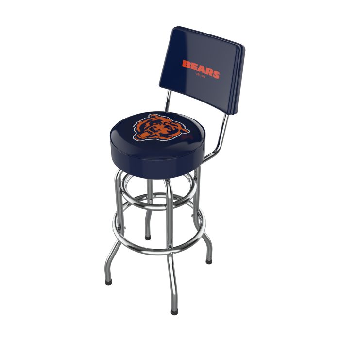 Chicago Bears Chrome Barstool with Back - Image 2