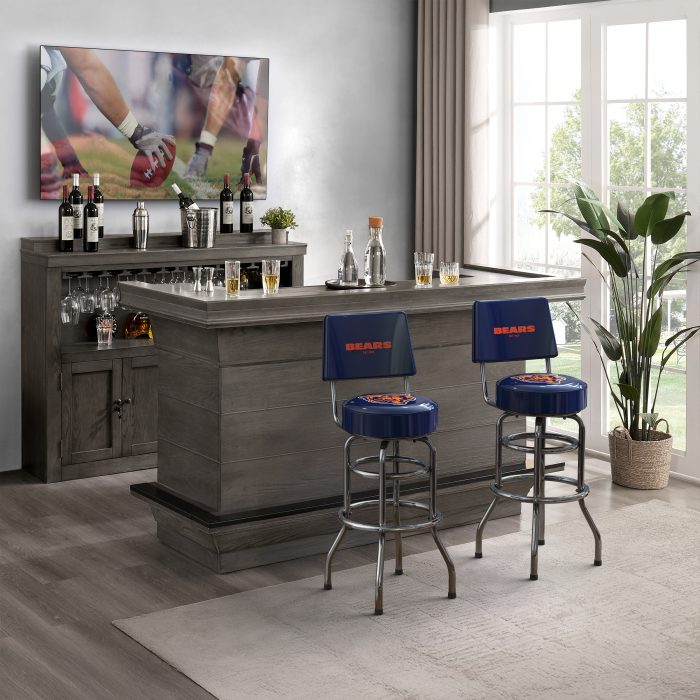 Chicago Bears Chrome Barstool with Back - Image 5