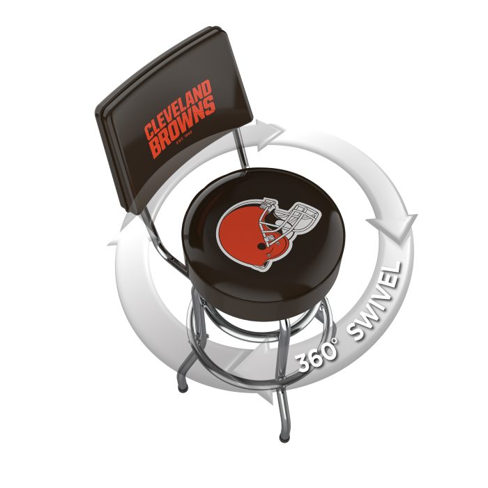 Cleveland Browns Chrome Barstool with Back - Image 3