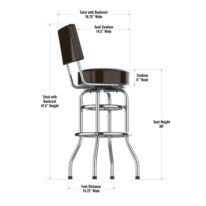 Cleveland Browns Chrome Barstool with Back - Image 4