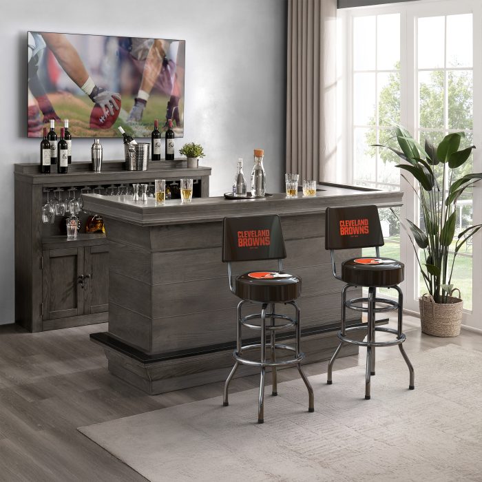 Cleveland Browns Chrome Barstool with Back - Image 5