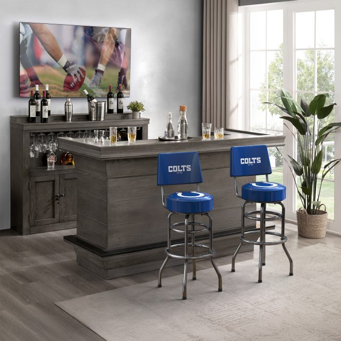 Indianapolis Colts Chrome Barstool with Back - Image 5