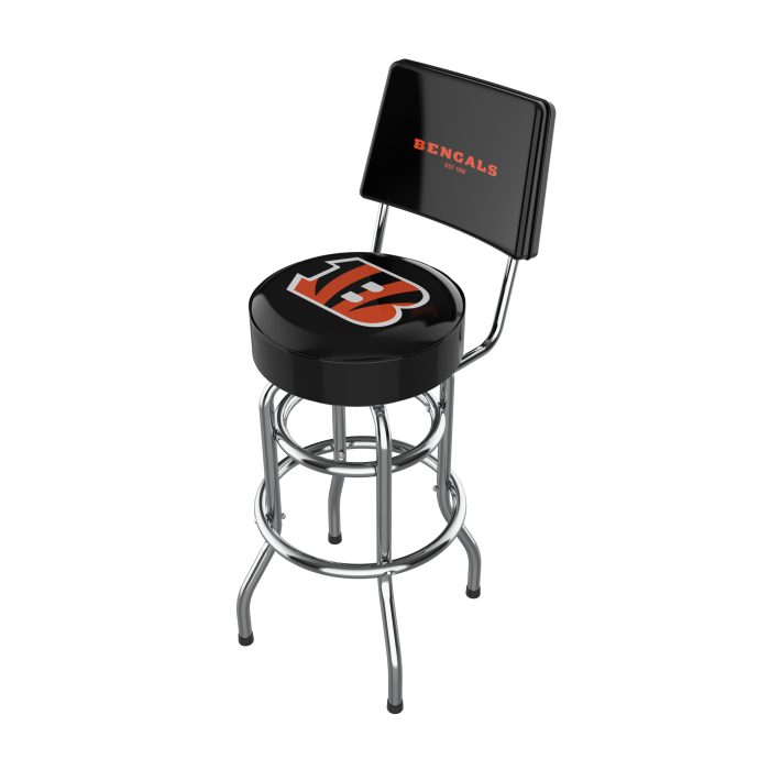 Cincinnati Bengals Chrome Barstool with Back - Image 2
