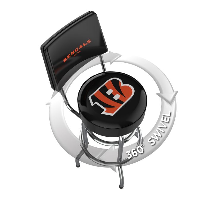 Cincinnati Bengals Chrome Barstool with Back - Image 3