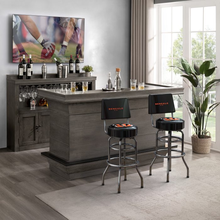 Cincinnati Bengals Chrome Barstool with Back - Image 5