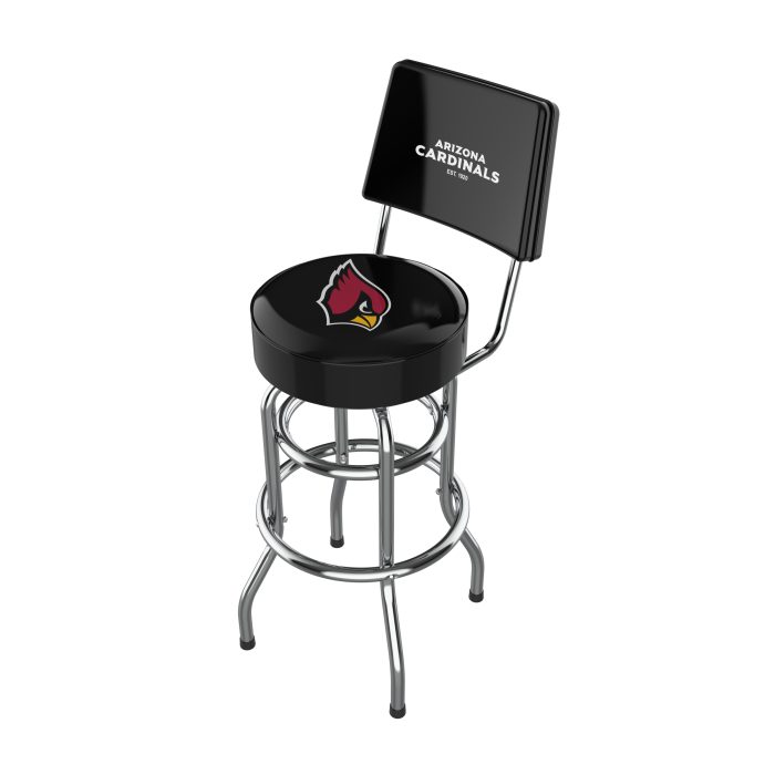 Arizona Cardinals Chrome Barstool with Back - Image 2