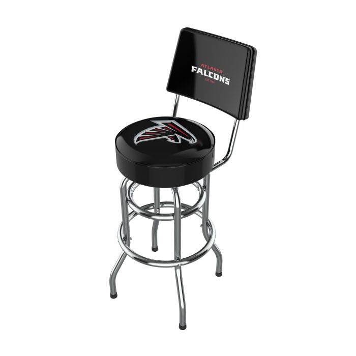 Atlanta Falcons Chrome Barstool with Back - Image 2