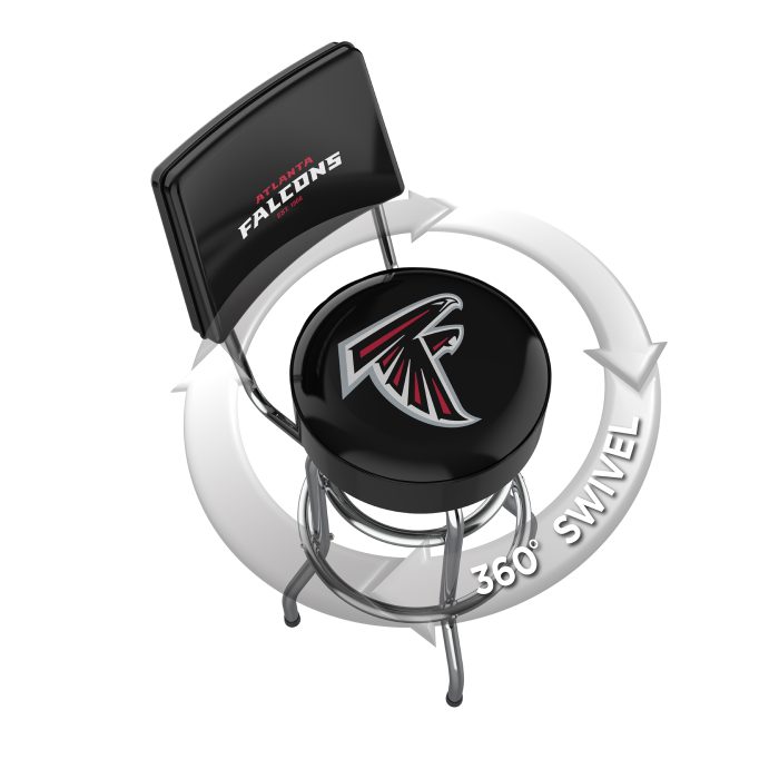 Atlanta Falcons Chrome Barstool with Back - Image 3