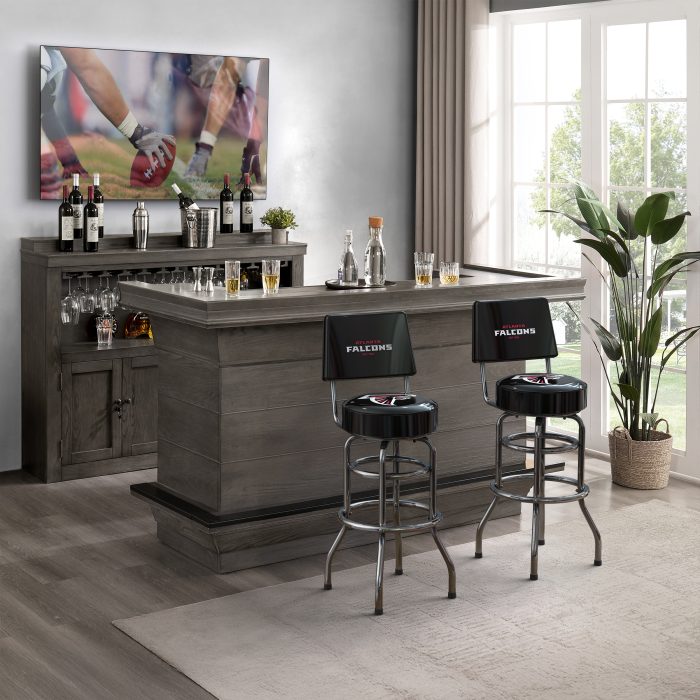 Atlanta Falcons Chrome Barstool with Back - Image 5