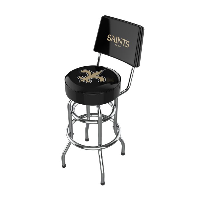New Orleans Saints Chrome Barstool with Back - Image 2