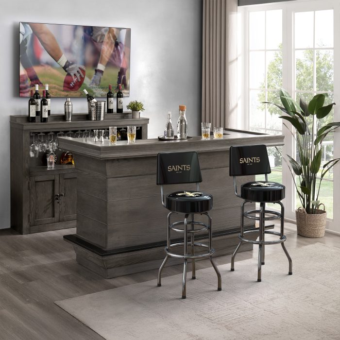 New Orleans Saints Chrome Barstool with Back - Image 5