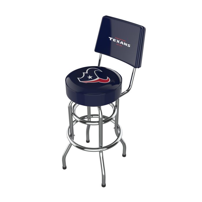 Houston Texans Chrome Barstool with Back - Image 2