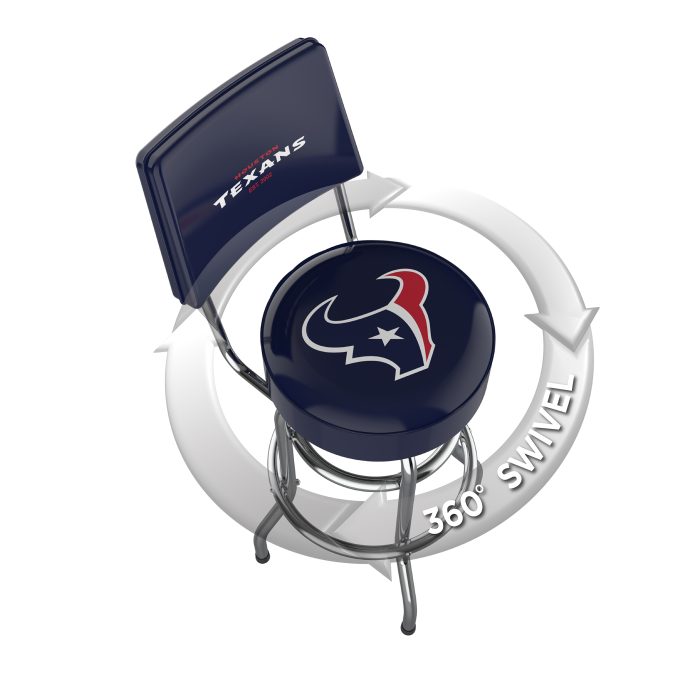Houston Texans Chrome Barstool with Back - Image 3