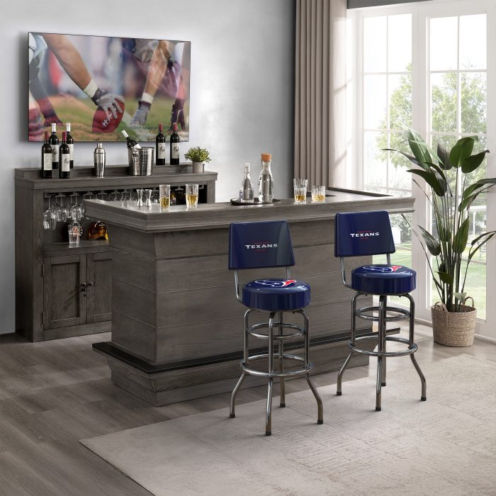Houston Texans Chrome Barstool with Back - Image 5