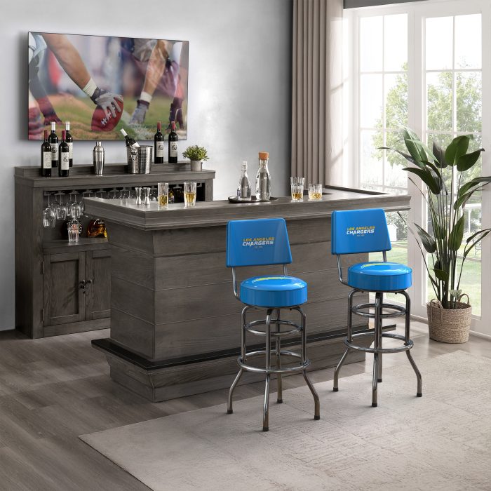 Los Angeles Chargers Chrome Barstool with Back - Image 5