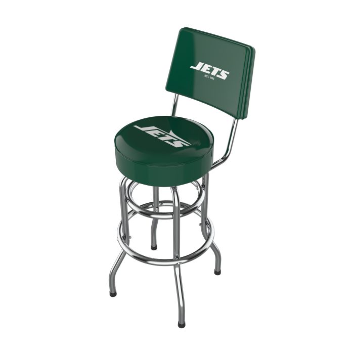 New York Jets Chrome Barstool with Back - Image 2