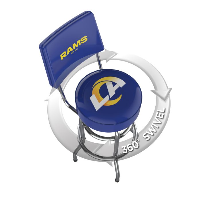 Los Angeles Rams Chrome Barstool with Back - Image 3