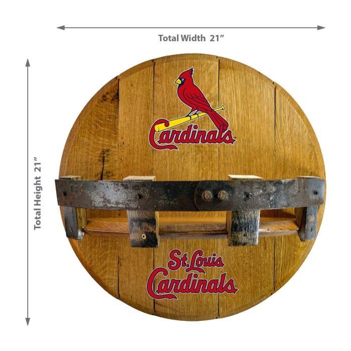 St. Louis Cardinals Oak Bar Shelf - Image 3