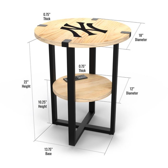 New York Yankees Side Table with Charger - Image 6