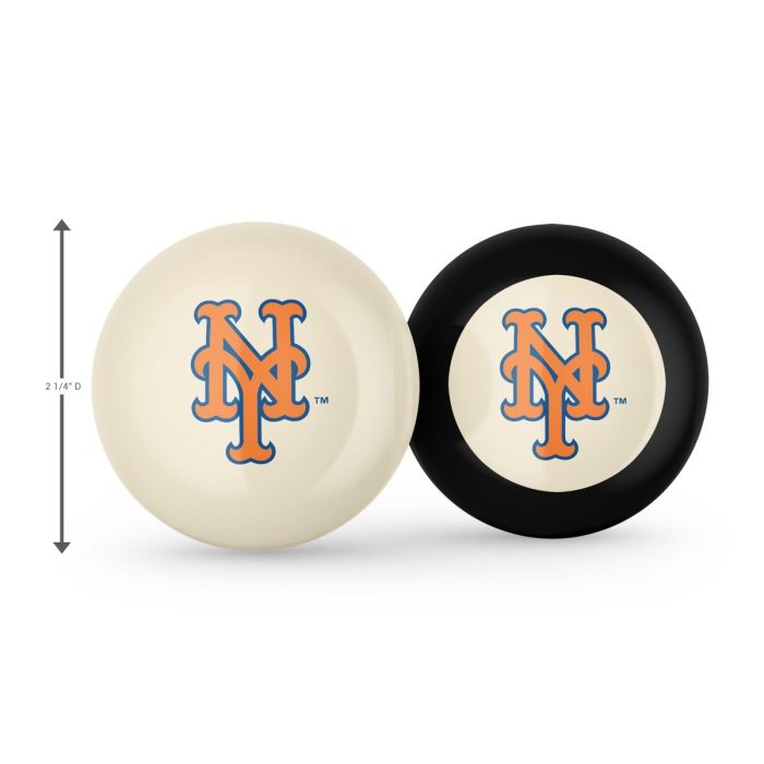 New York Mets Logo Cue Ball & 8 Ball - Image 3