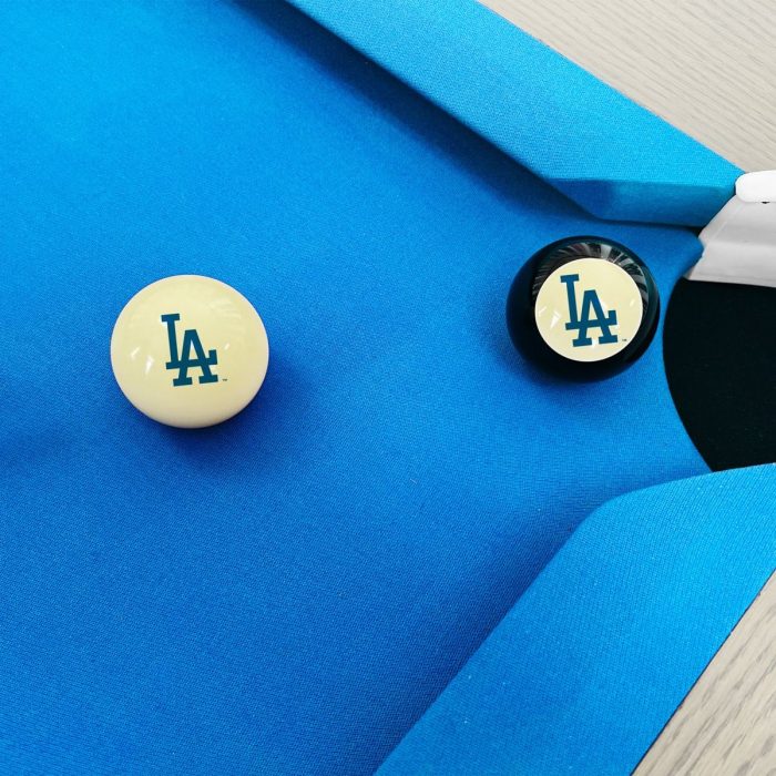 Los Angeles Dodgers Logo Cue Ball & 8 Ball - Image 4