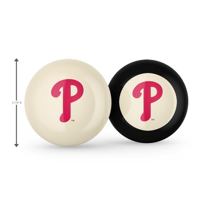 Philadelphia Phillies Logo Cue Ball & 8 Ball - Image 3