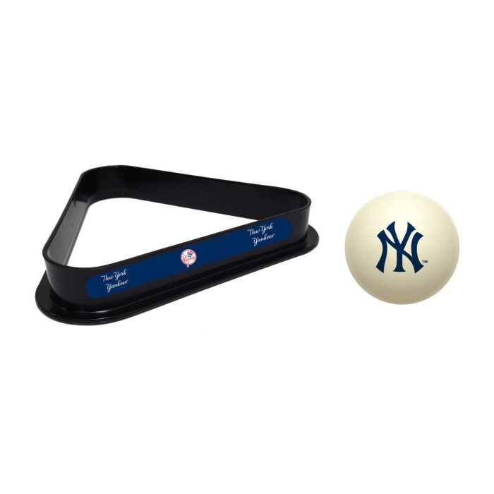 NY Yankees Cue Ball & Ball Rack - Image 2