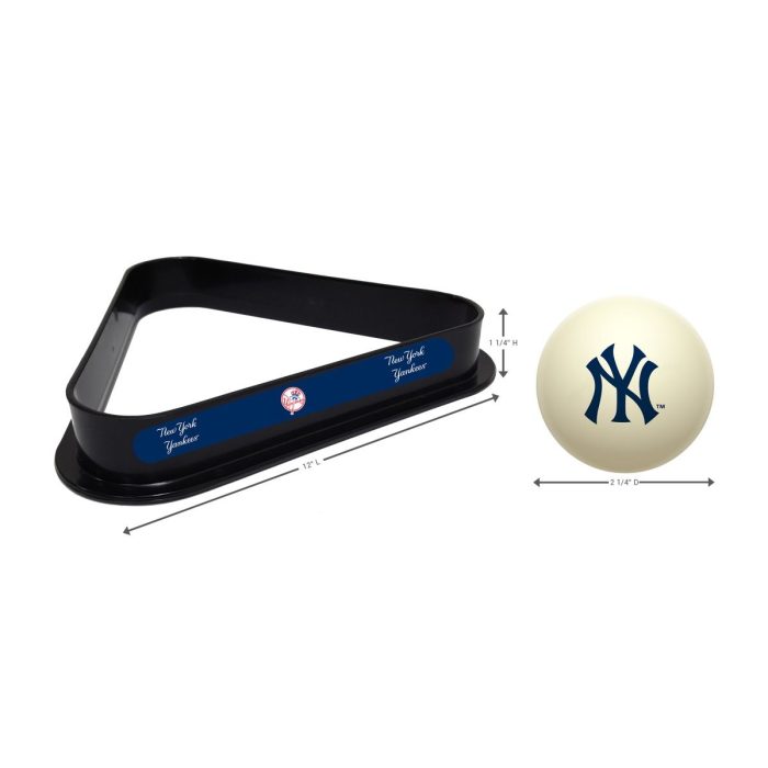 NY Yankees Cue Ball & Ball Rack - Image 3